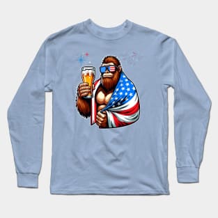 Big Foot with a beer Long Sleeve T-Shirt